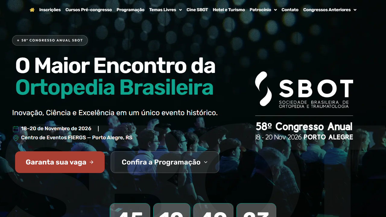58º Congresso Anual SBOT 2026 — Ortopedia e Traumatologia
