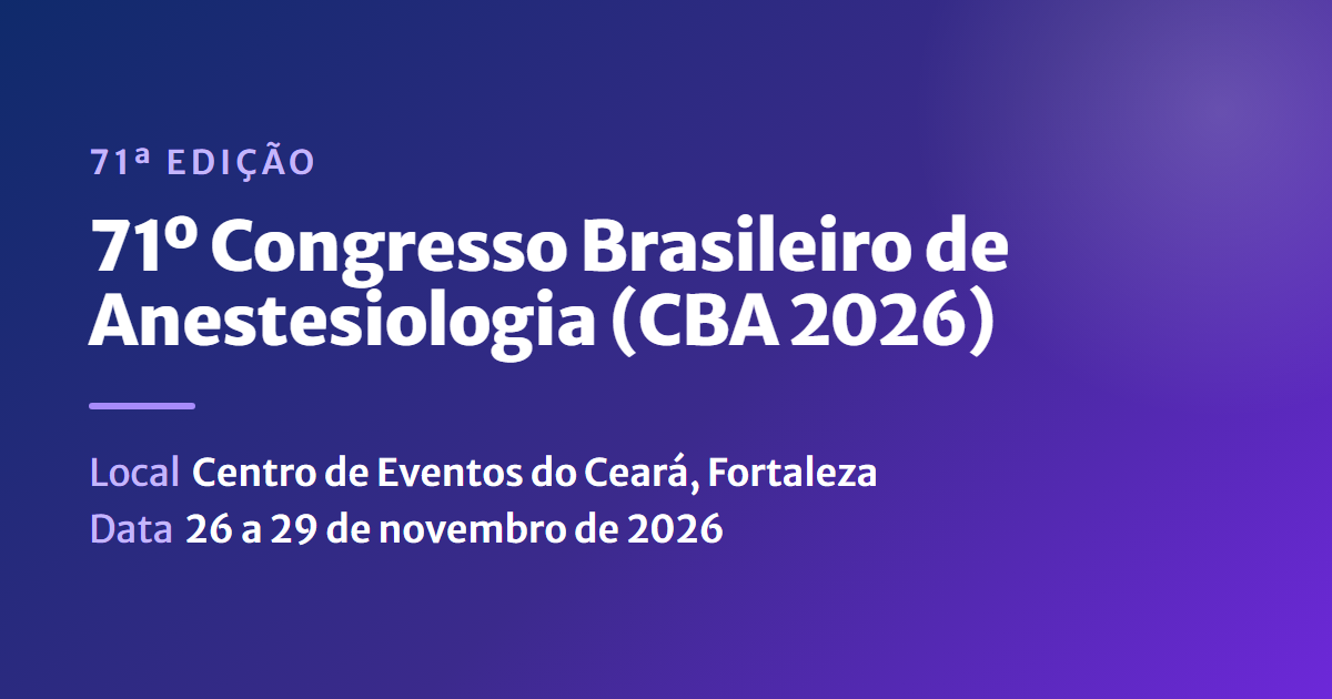 71º Congresso Brasileiro de Anestesiologia (CBA 2026)